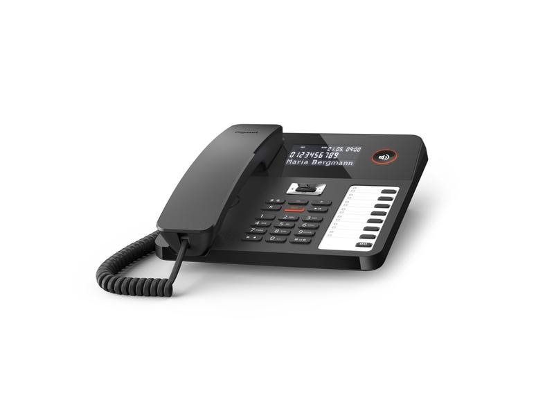 Gigaset Tischtelefon DESK 800A Schwarz Das Wand- und Tischtelefon für komfortable Telefonie mit Anrufbeantworter