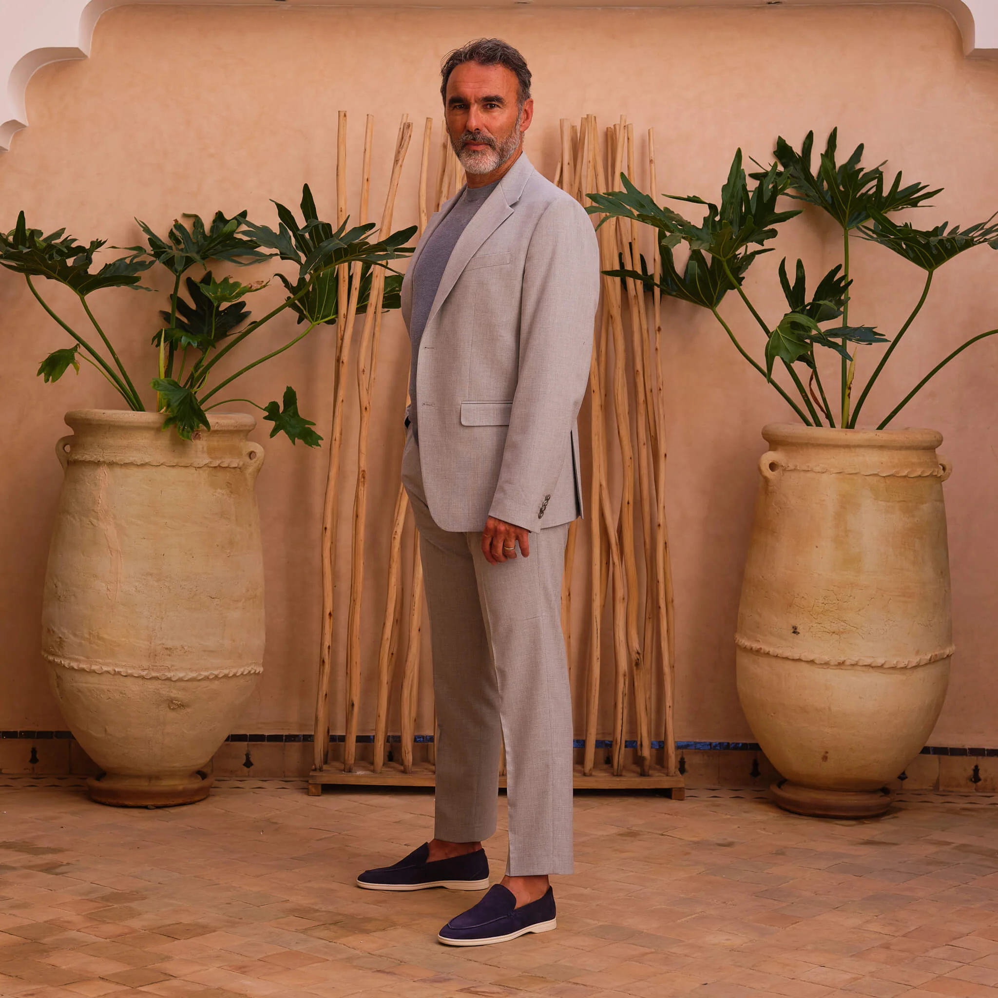 Momy-Mocassin en veau velours marine