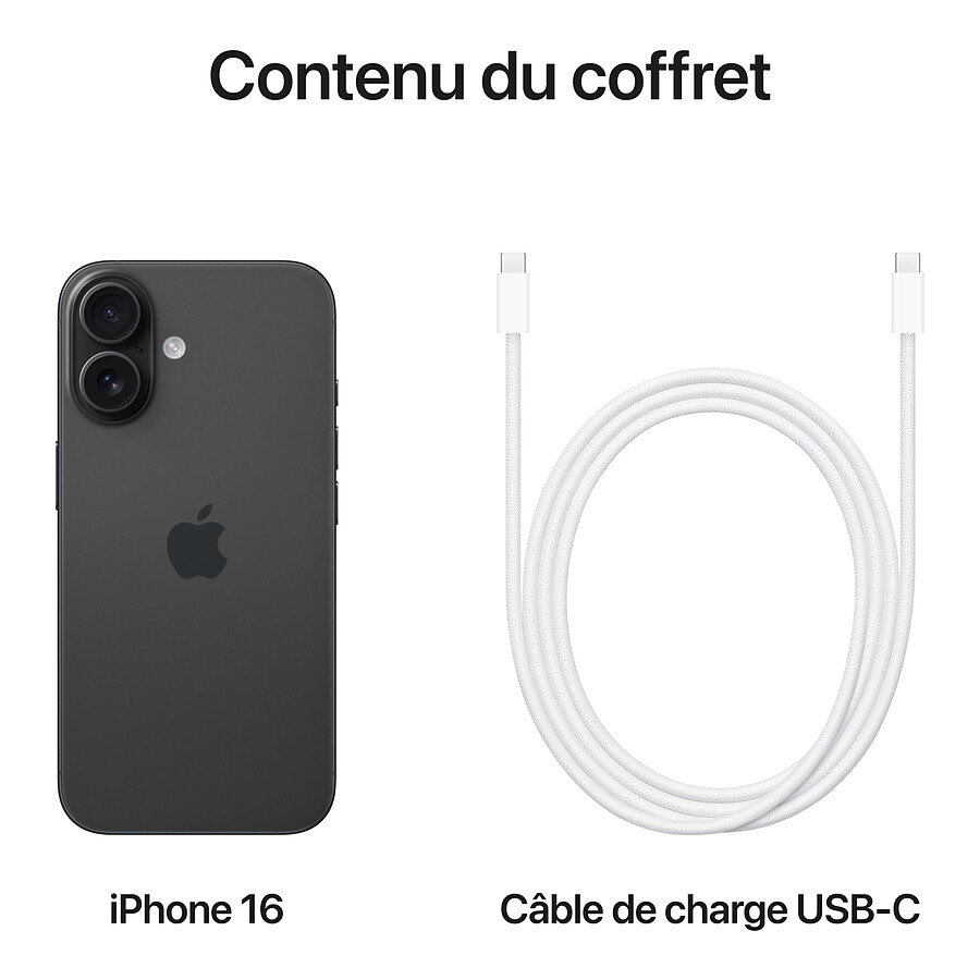 Apple iPhone 16 Noir - 128 Go · Reconditionné