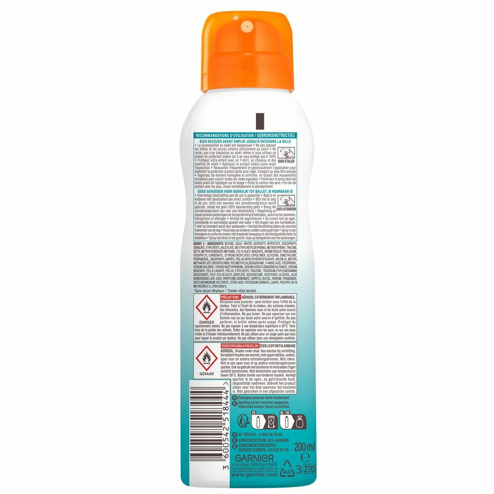 Garnier Ambre Solaire Invisible Protect Zonnebrandspray Mist SPF 50200 ml