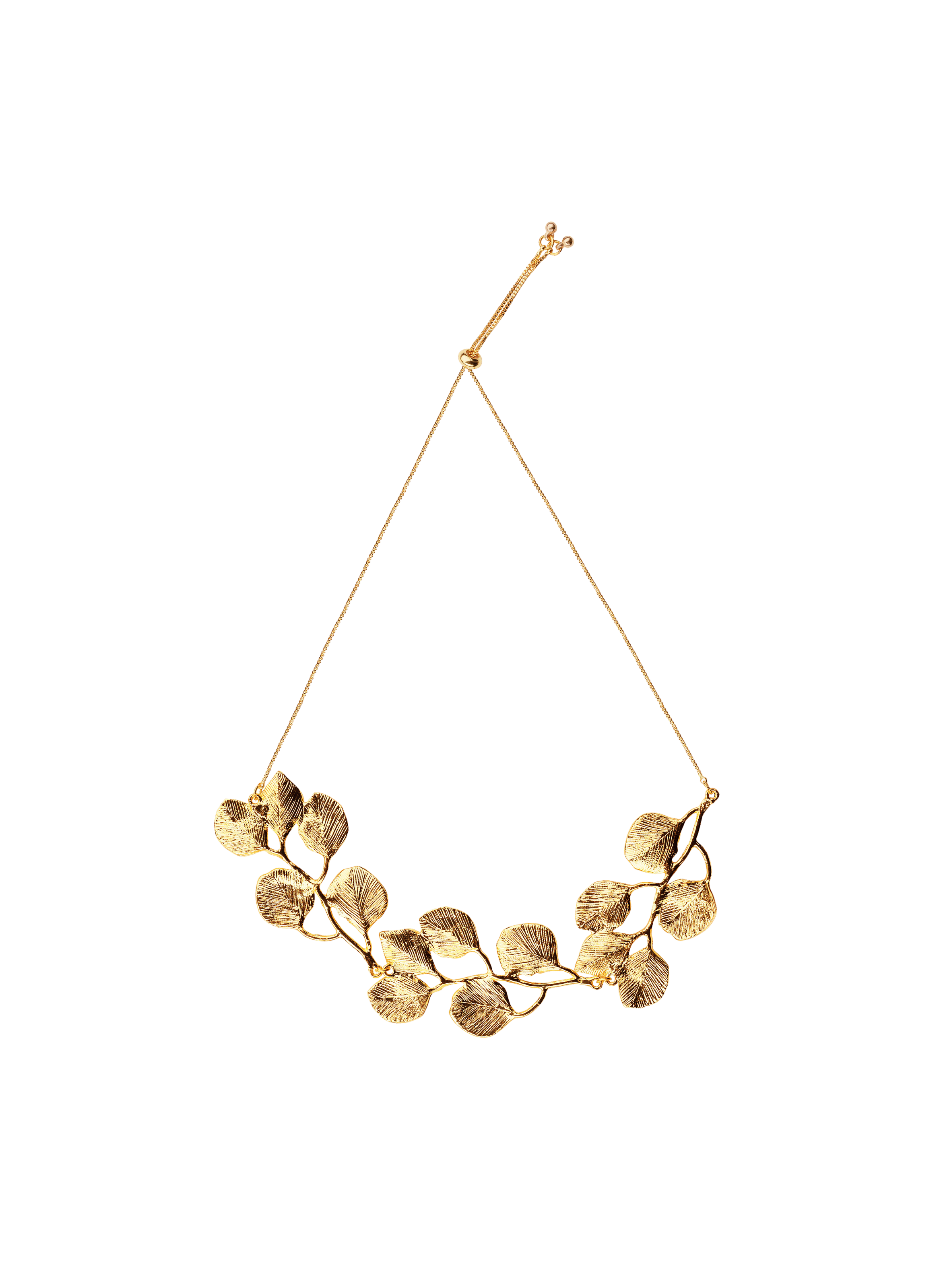 VINA - Collier ras de cou floral en laiton | Doré