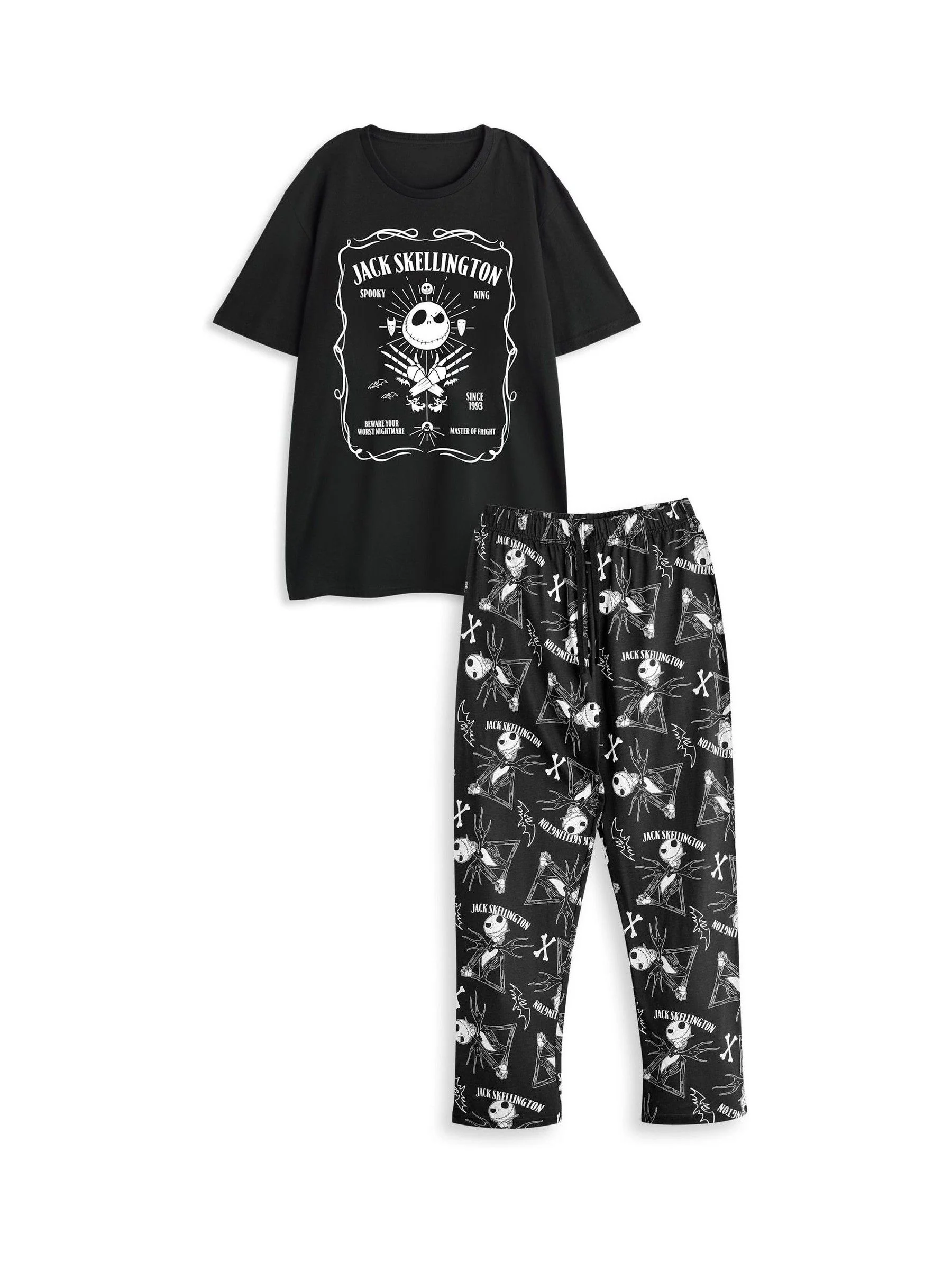 Zwart - Vanilla Underground Nightmare Before Christmas pyjamaset voor volwassenen