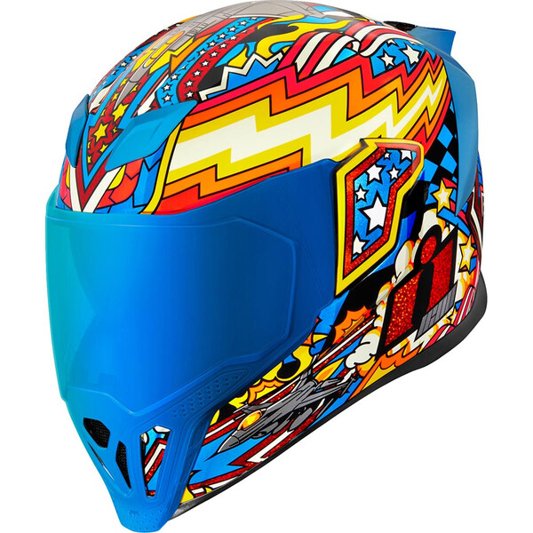 Icon - Casque Airflite Flyboy™ Turquoise / Jaune / Rouge