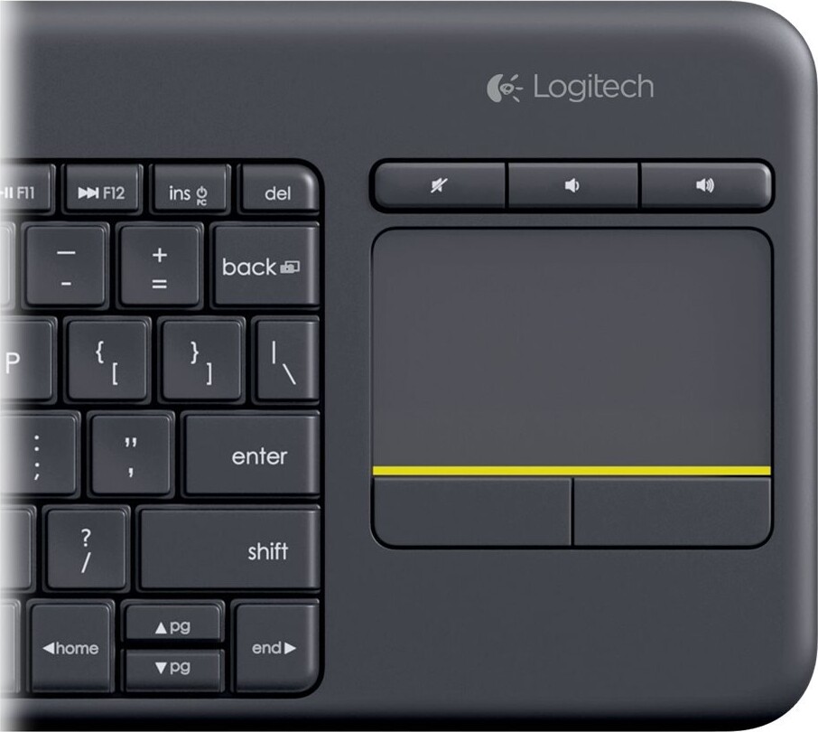 Logitech K400 Plus - Trådløs Tastatur Med Touchpad - Nordisk Layout - Sort