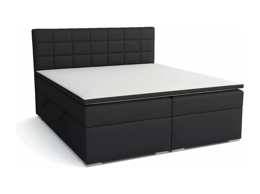 LIT BOXSPRING avec rangements pour la literie Torland, 180x200 cm, Lux 23 (Noir)