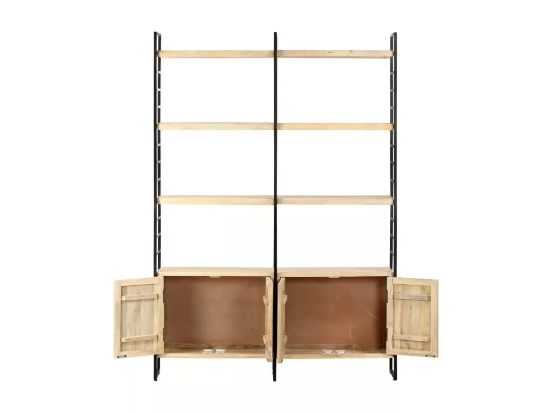 Bibliothèque à 4 niveaux 124x30x180 cm Bois de manguier massif