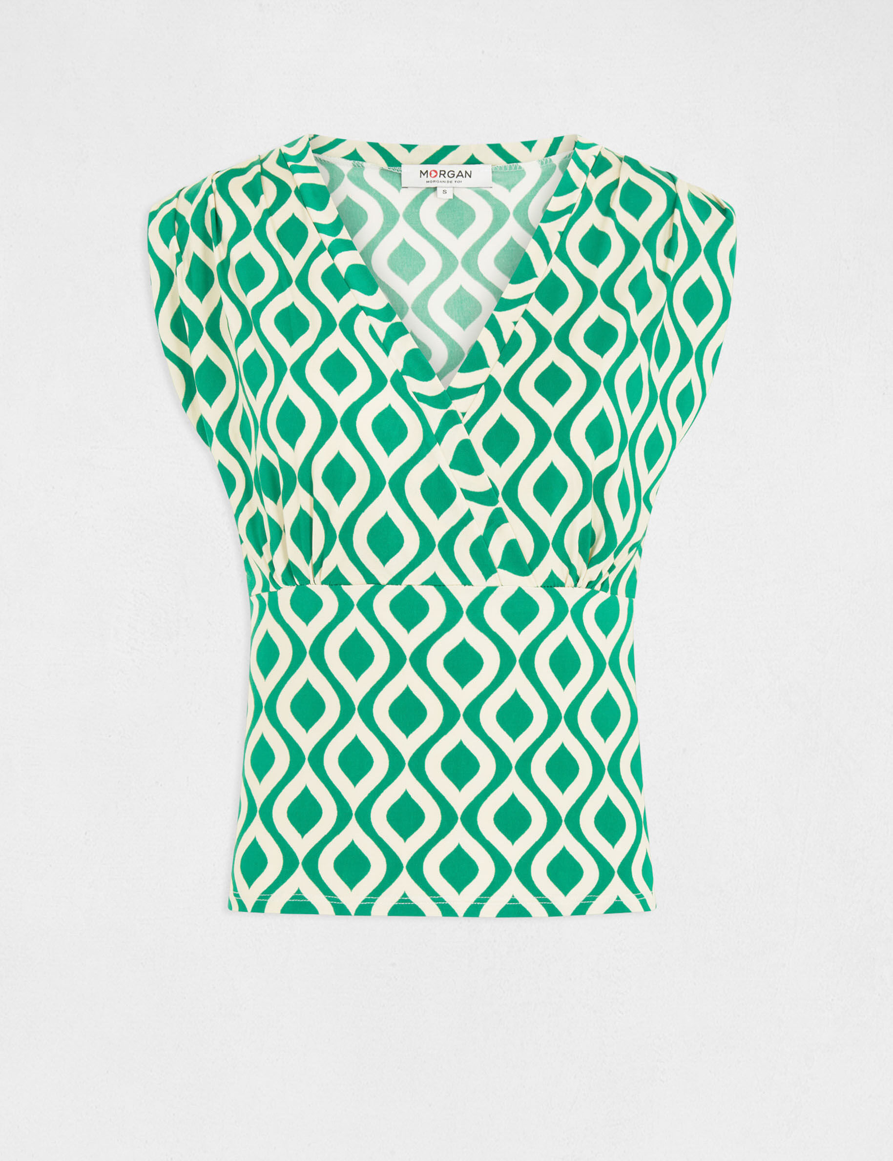 T-shirt imprimé géométrique vert femme - vert