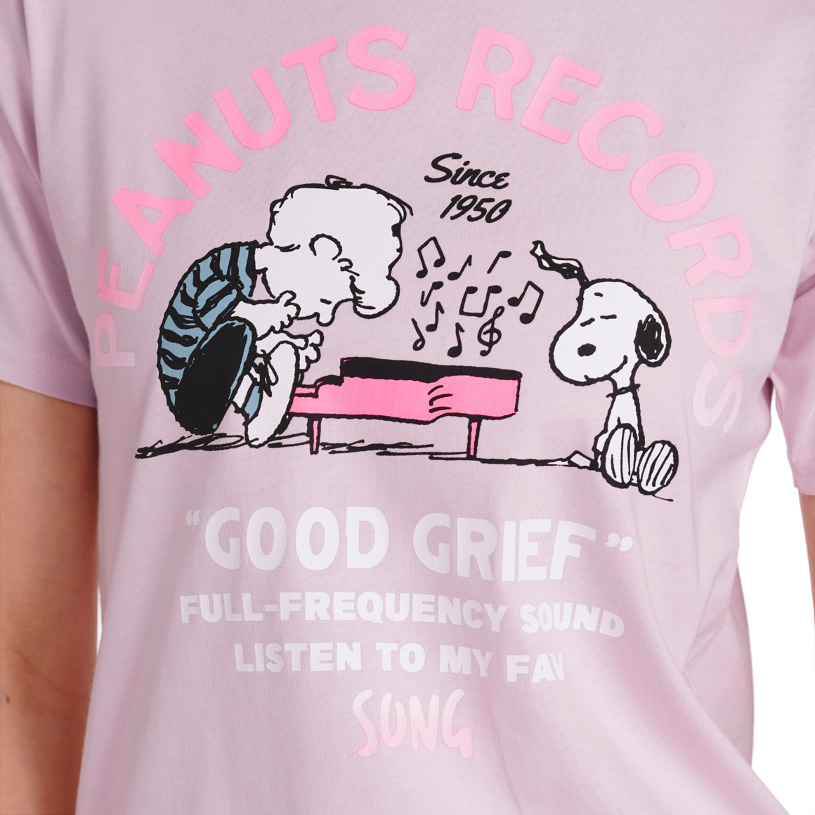 Peanuts T-Shirt mit Brust- Print helllila