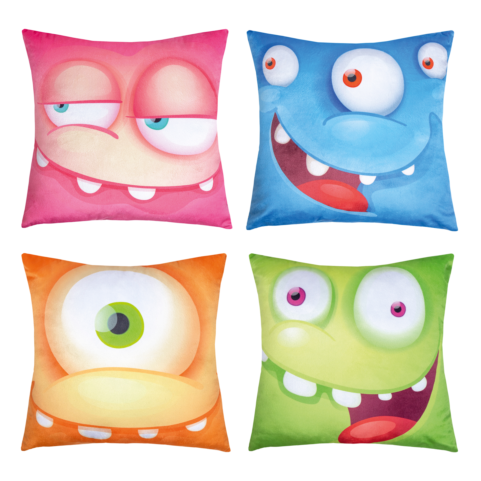 Minimonsterkissen - 4-fach sortiert - 35x35 cm