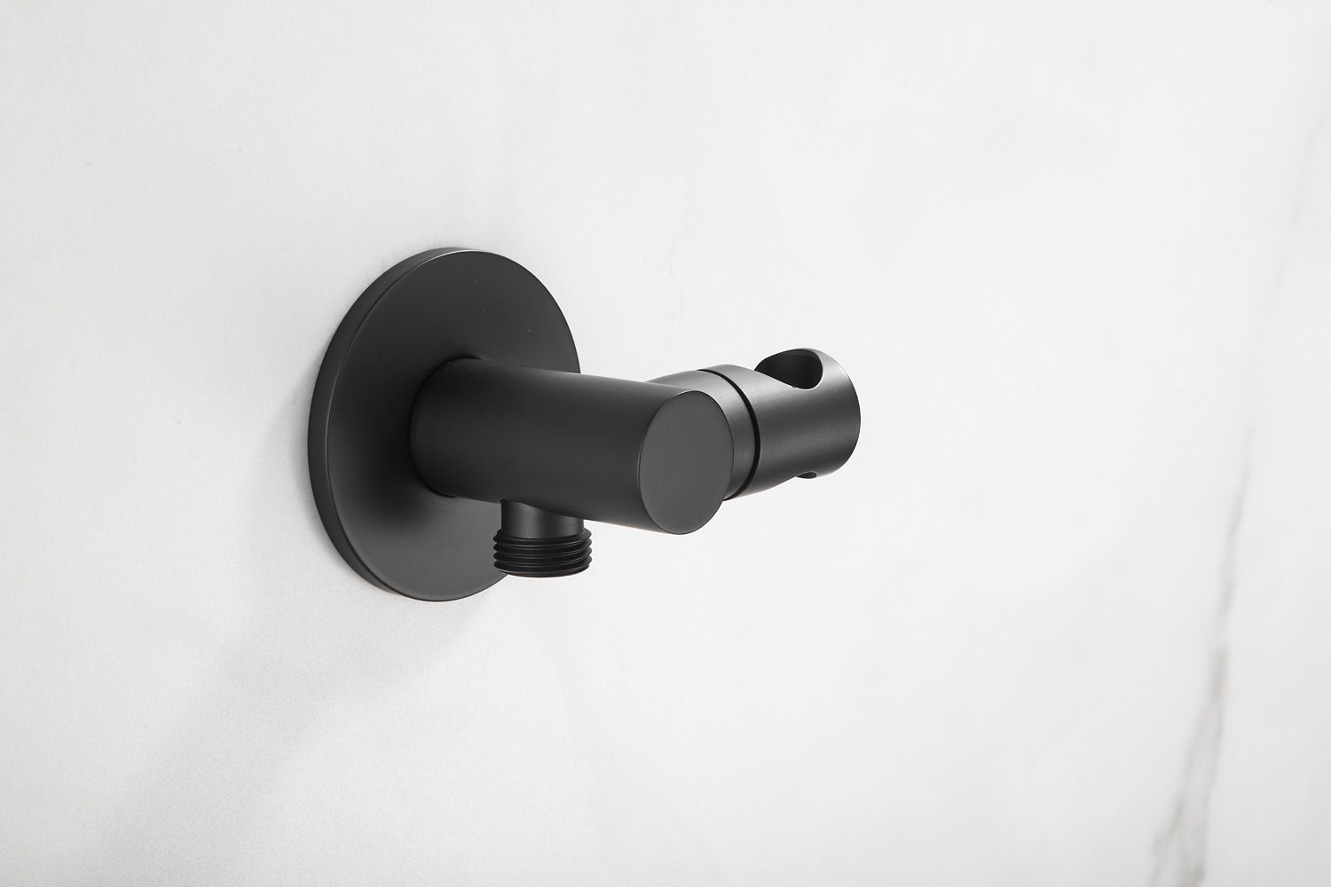 Saniclear Plus draaibare handdouche houder met wateraansluiting zwart mat