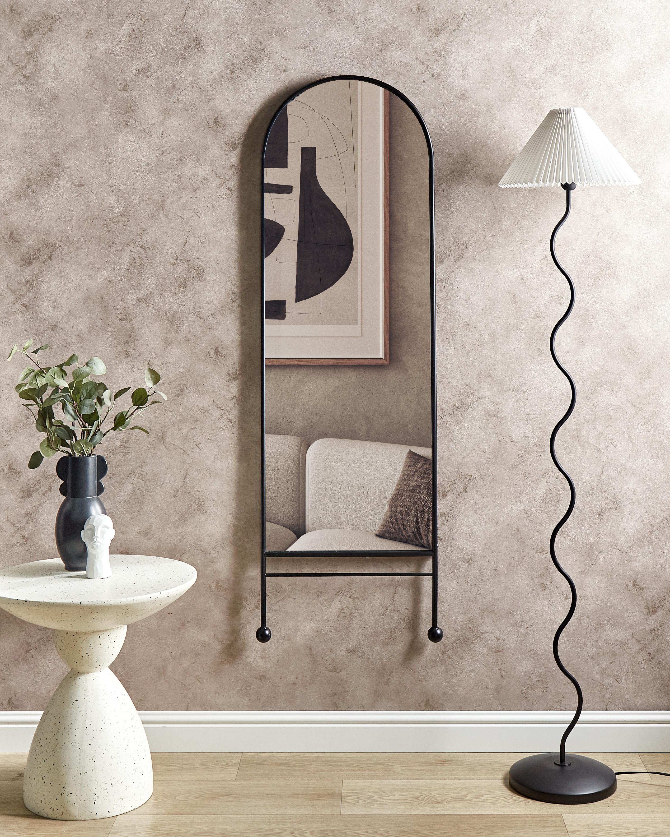 Wandspiegel JARNAGES 45 cm 145 cm Metaal Zwart