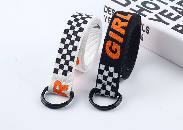 Rofuka - Canvas riem met checkerletters