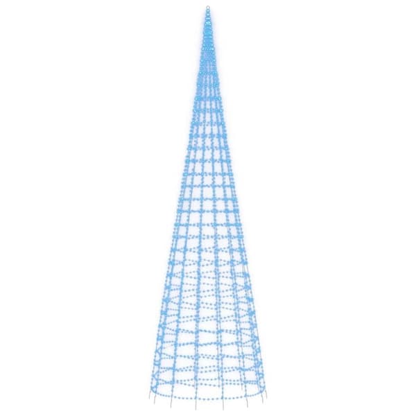vidaXL LED Juletre på Flaggstang 3000 LEDs Blå 800 cm