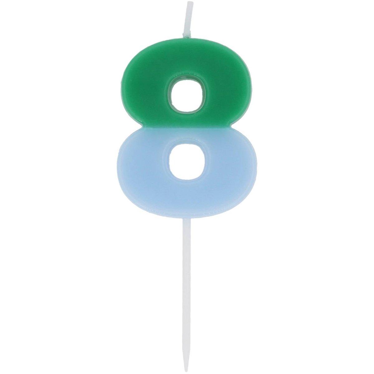 8 Jaar Kaars Groen Blauw 9cm