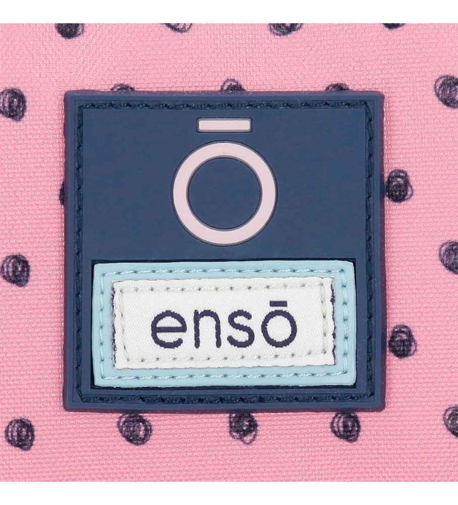 Mochila Enso Bonjour de 28 cm adaptável ao carrinho rosa