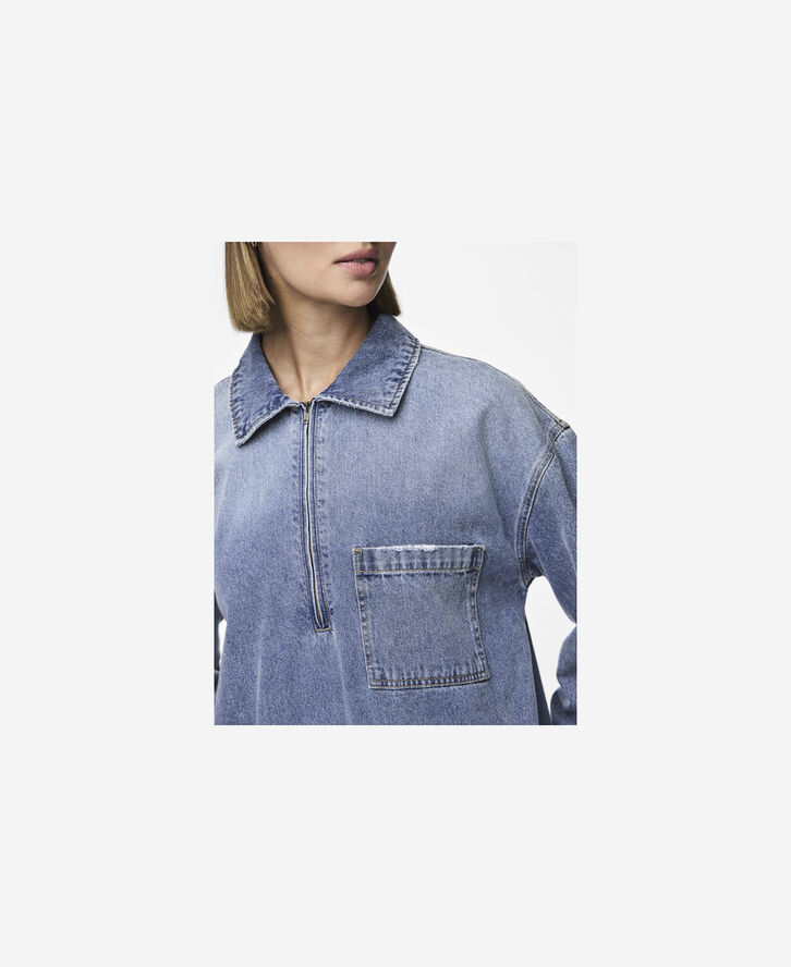 Pieces PCRENE LS DENIM DRESS Blå