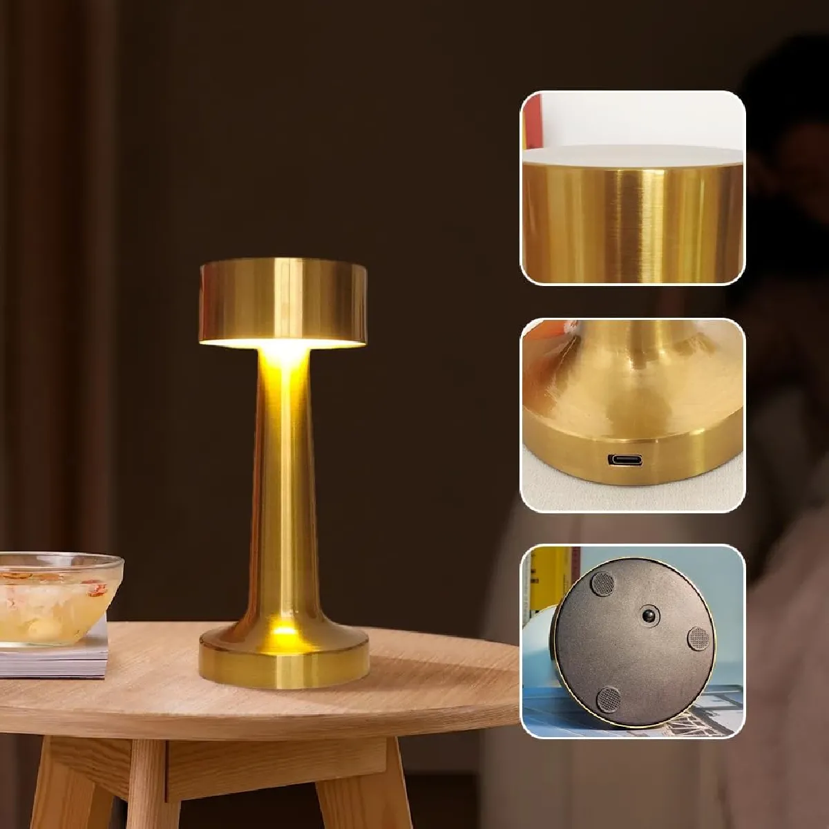 Lampe de Chevet LED - Or