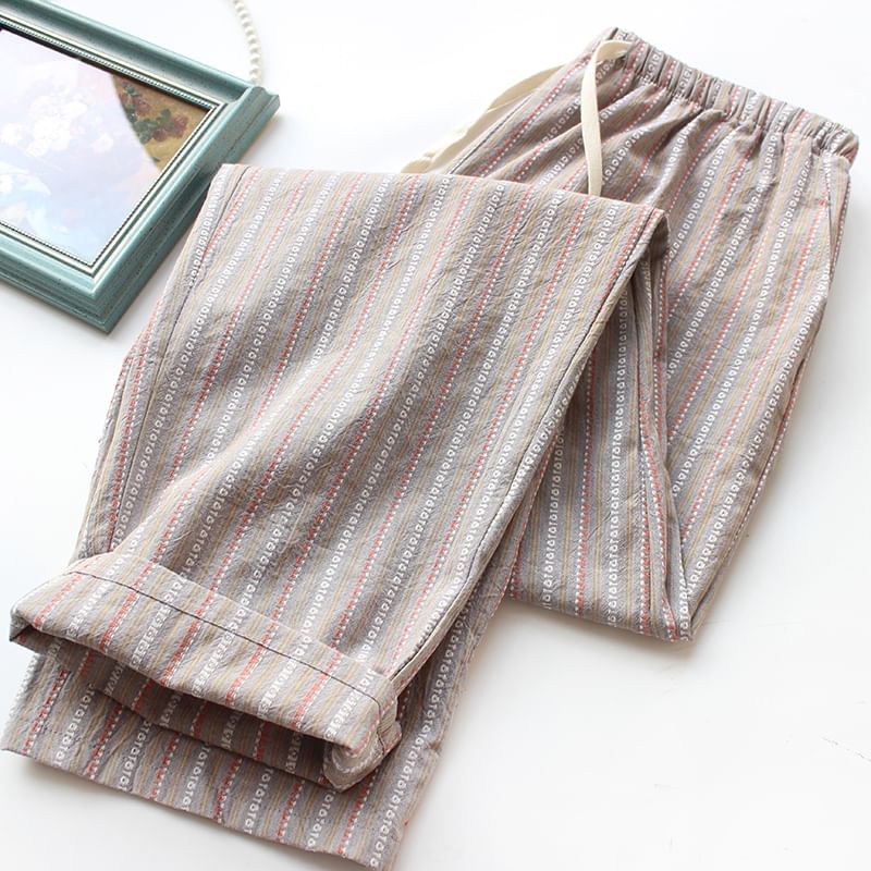 Dogini - Bijpassende gestreepte pyjamabroek voor koppels (verschillende ontwerpen)