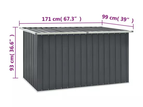 Boîte de rangement de jardin Gris 171x99x93 cm