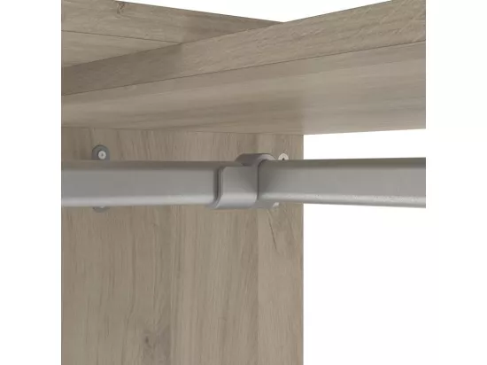 Aménagement dressing modulable Blanc/Chêne - SWAMA - L 199 x l 44 x H 218 cm