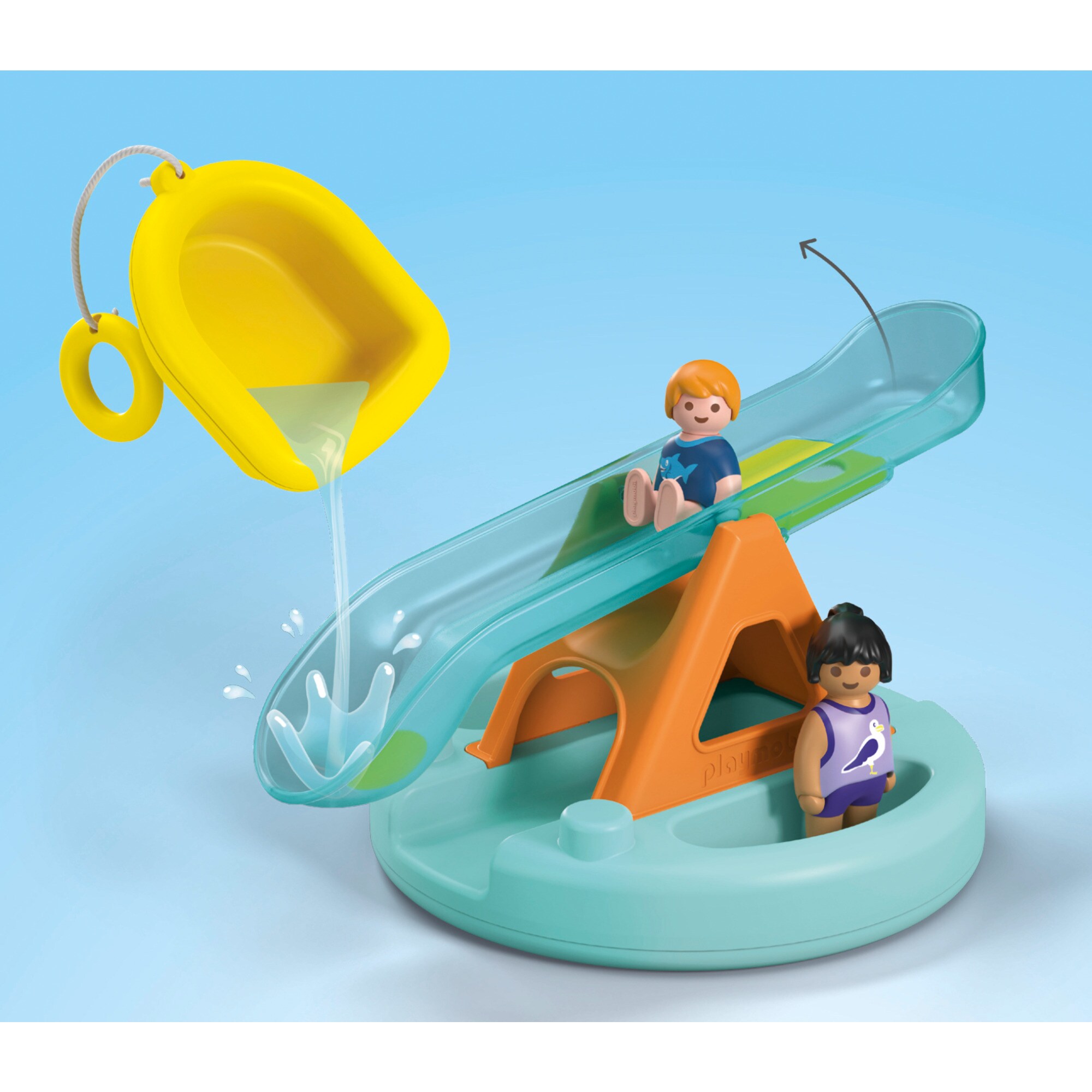 PLAYMOBIL Konstruktionsspielzeug Junior Aqua: Badeinsel mit Wasserrutsche