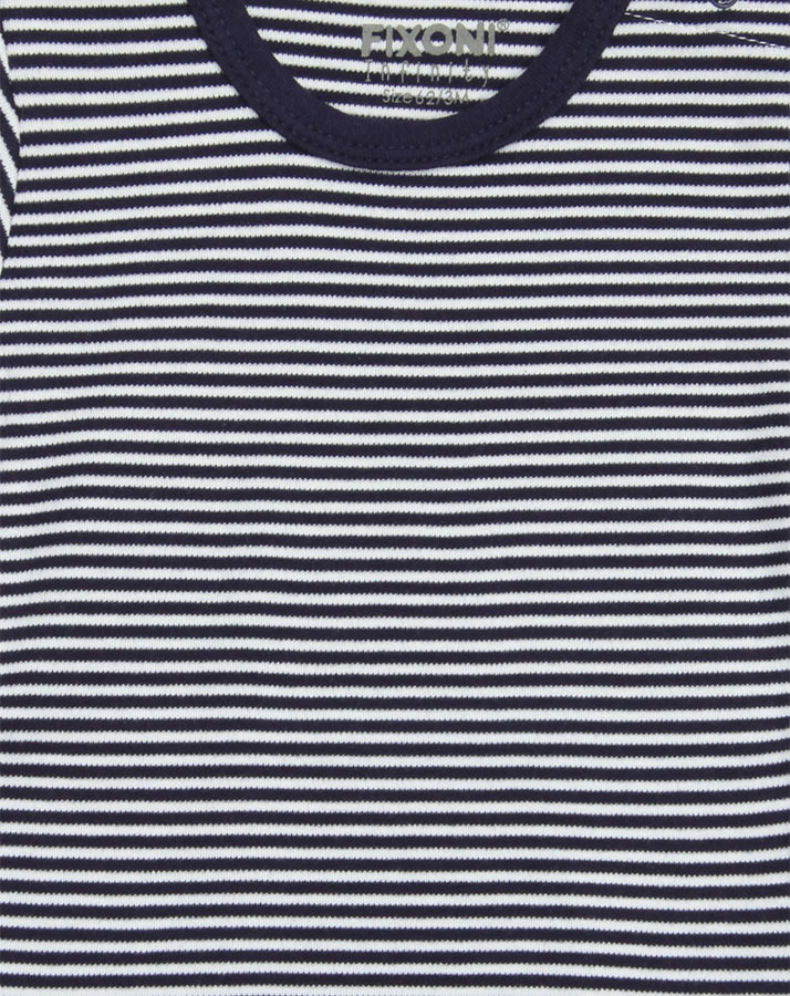 Kurzarm-Body BASIC gestreift in marine