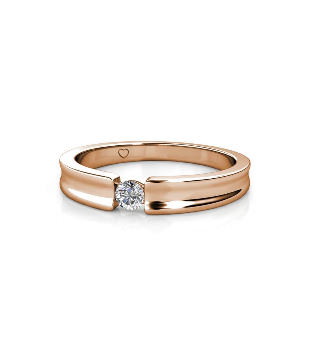 Bague Simplicity - Or Rosé et Cristal