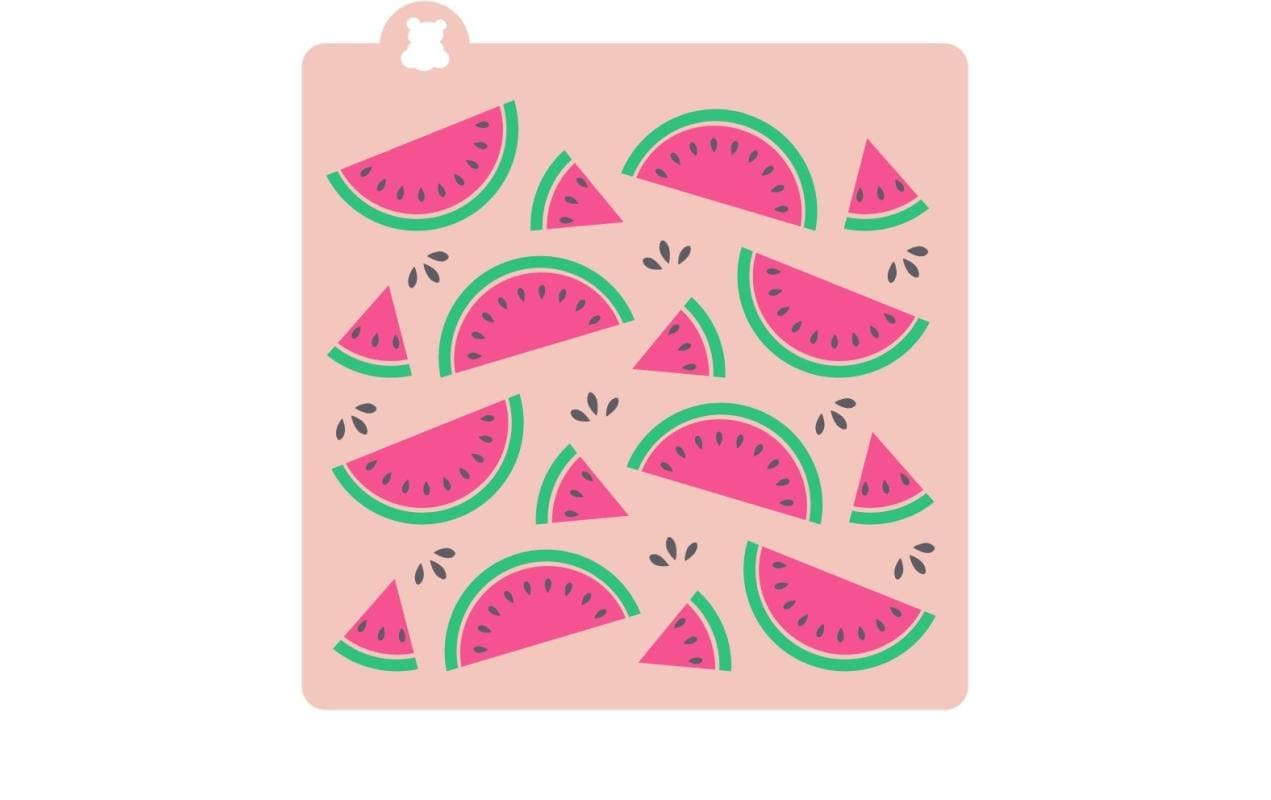 Schablone Wassermelone 3-teilig, WeissMotiv Vorlage zum Backen