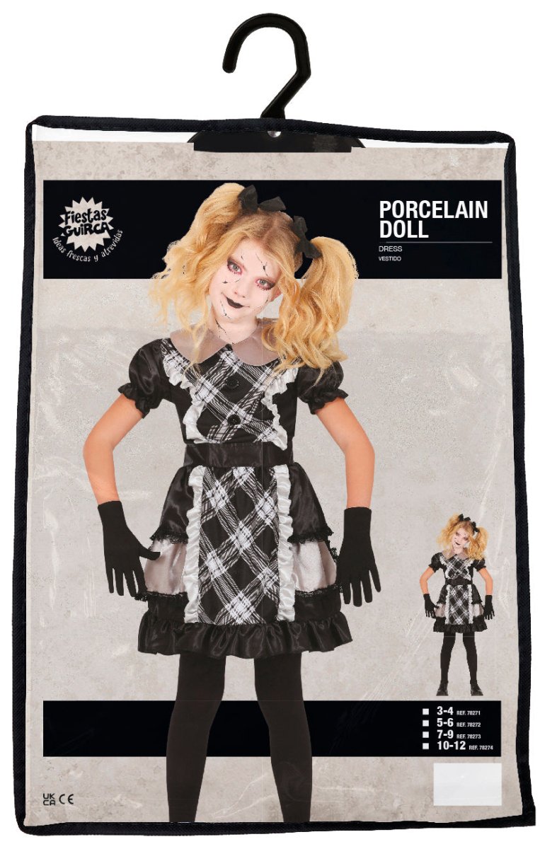 Halloween Jurk Meisje Porseleinen Pop