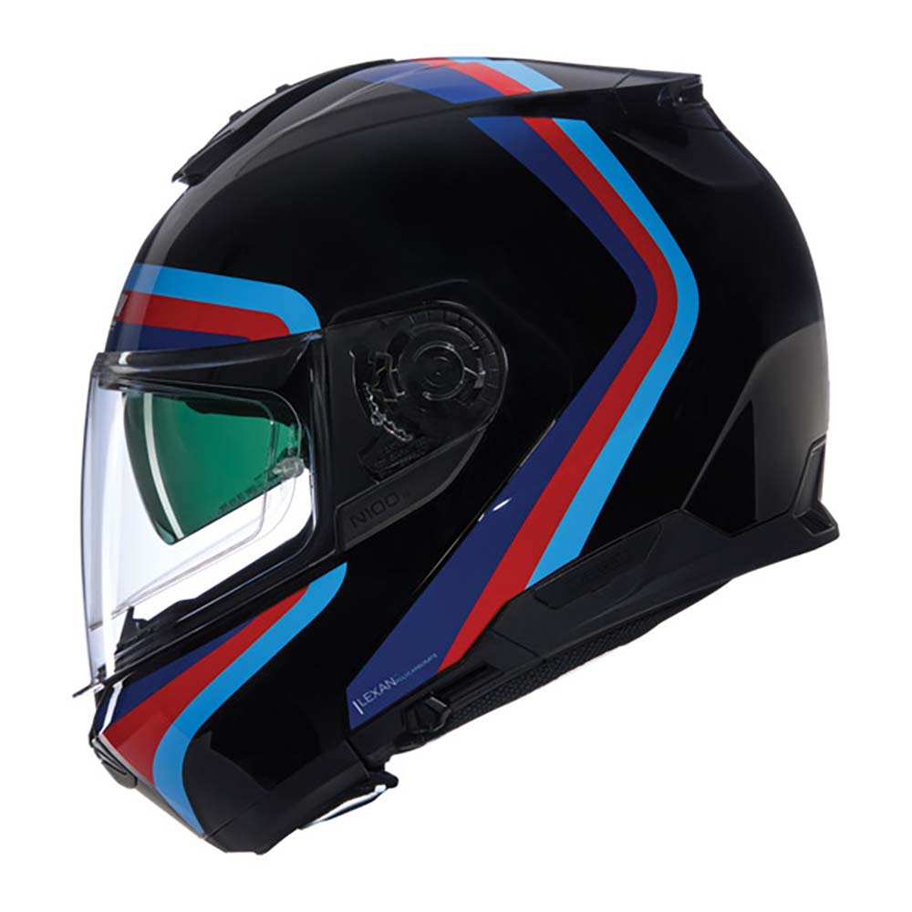 Nolan - Casque N100-6 Assoluto N-Com Noir / Rouge / Bleu / Brillant