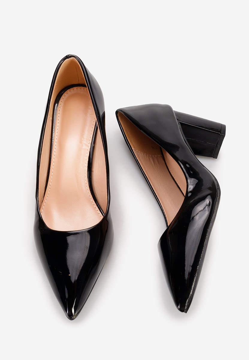 Chaussures vernies à talon noirs Danza