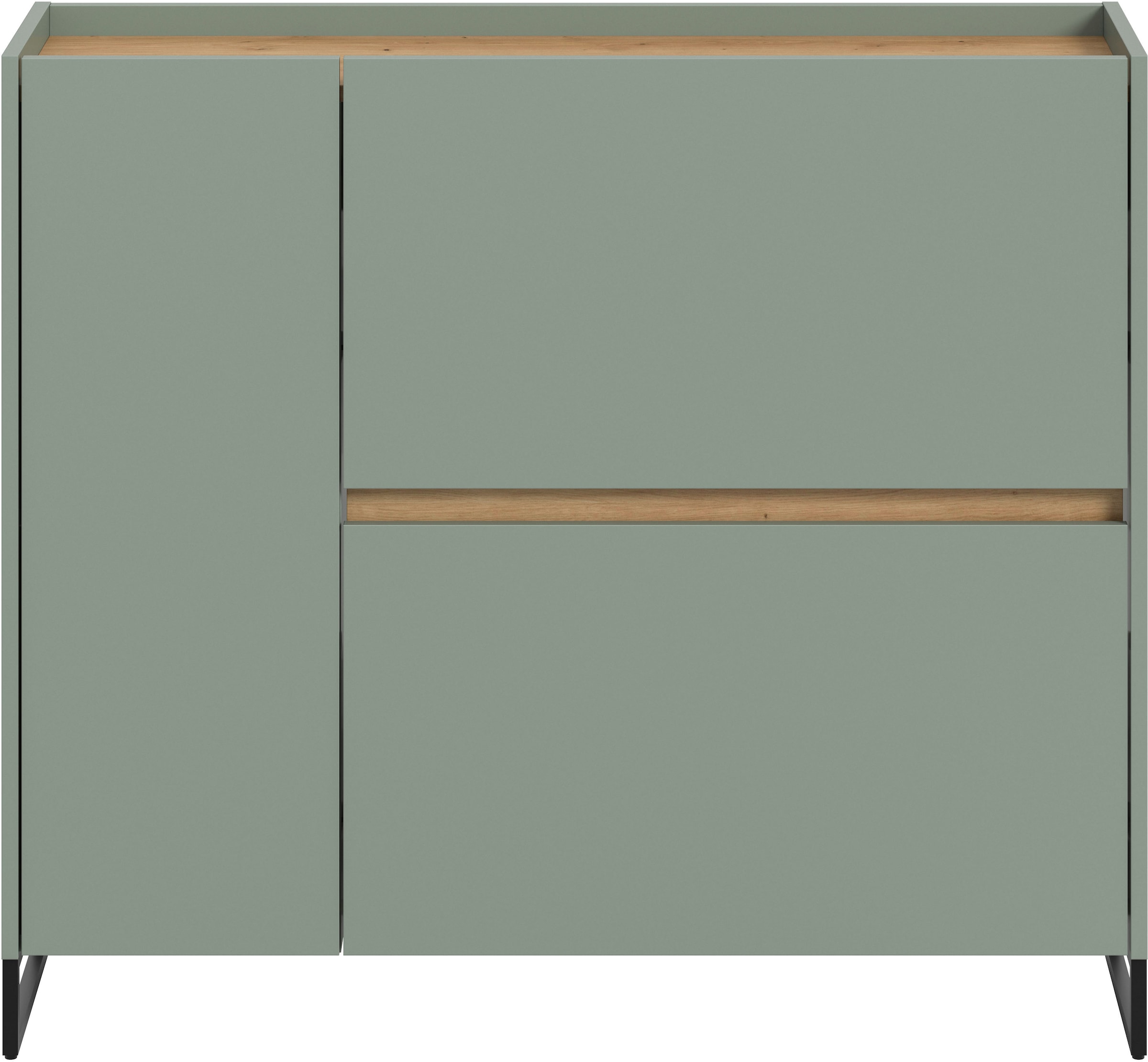 INOSIGN Schuhschrank »EVRID, Breite 110cm, 1 Tür, 2 Schuhwalzen, inkl. Metall-Kufenfüsse« individuell mit anderen Artikel der Serie EVRID erweiterbar, 1 Stk. tlg. Schuhkommode, Kommode, Sideboard, Garderobenschrank, Flurkommode