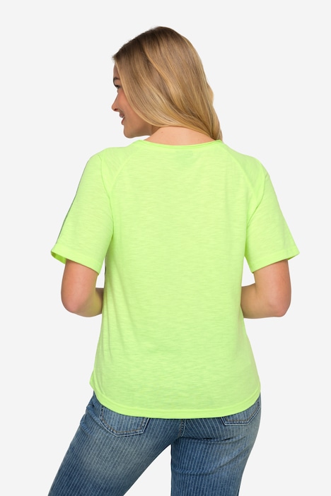 T-Shirt, seitlicher Robben-Print, Rundhals, Halbarm
