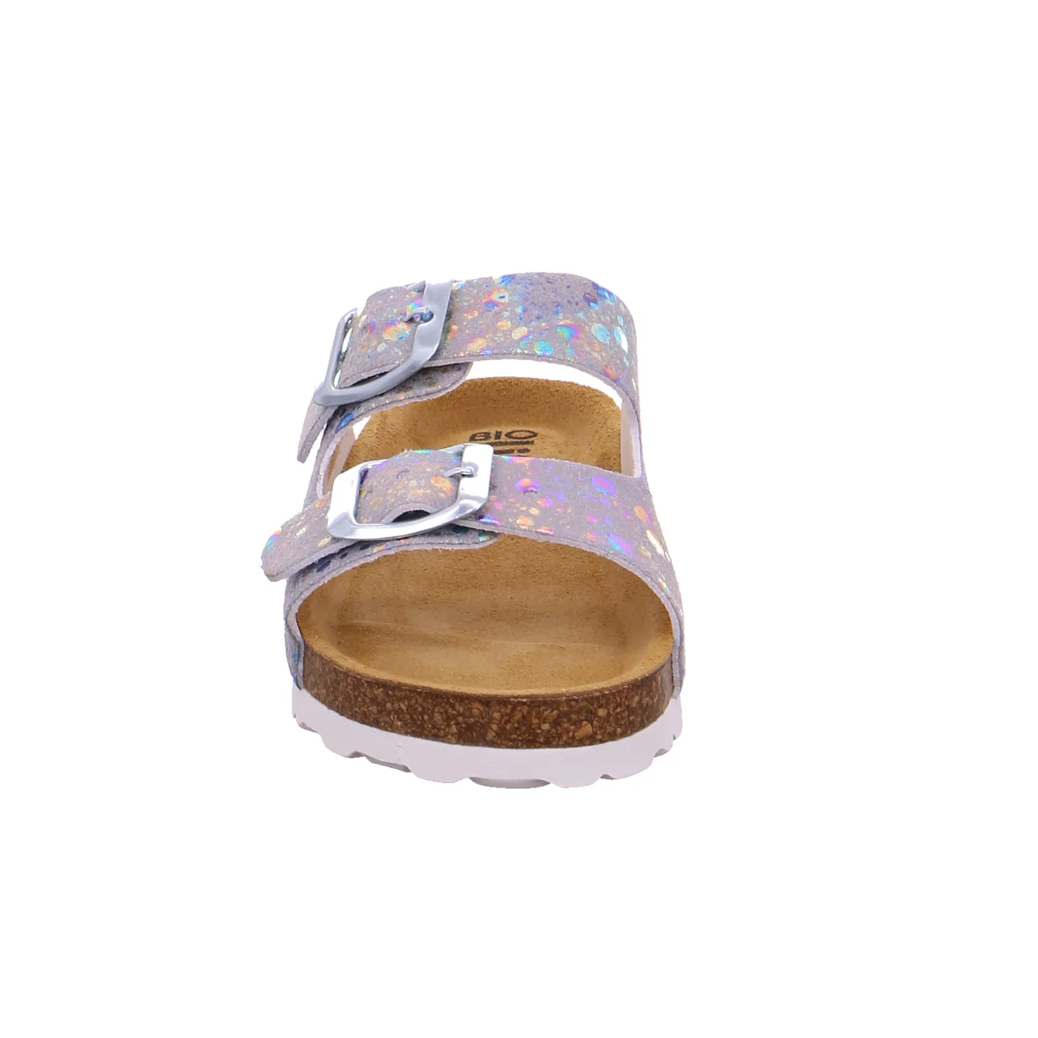 BIOLife Kinder-Pantolette Silber Lederimitat  Unisex