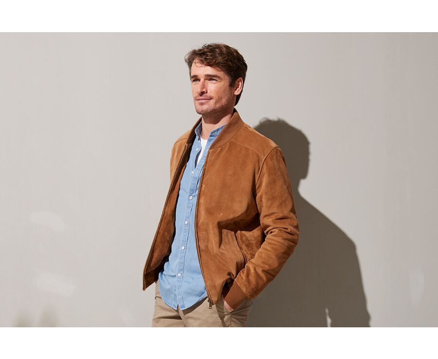 Blouson homme cuir Caramel - SEAN
