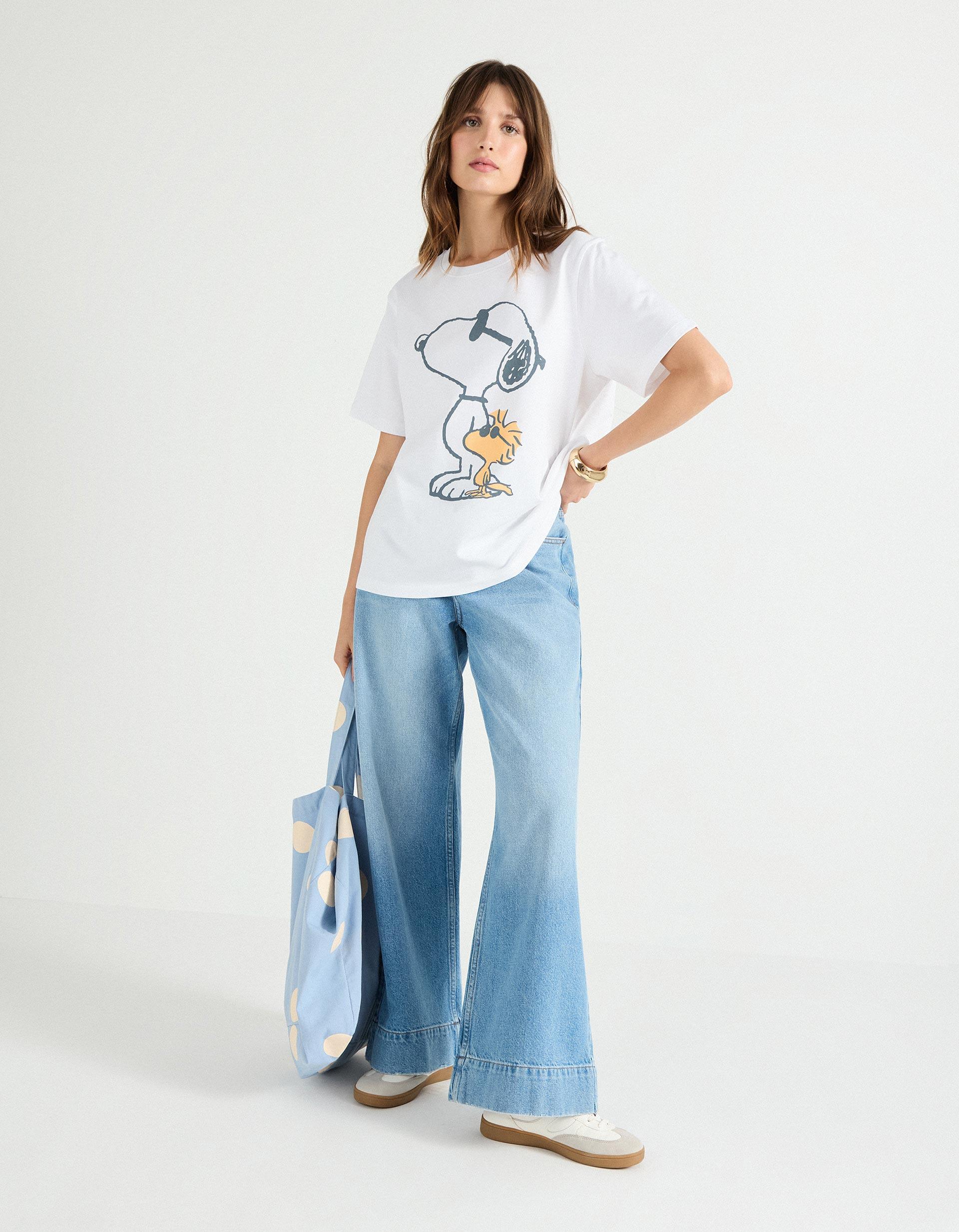 T-shirt 'Snoopy', Mulher, Branco