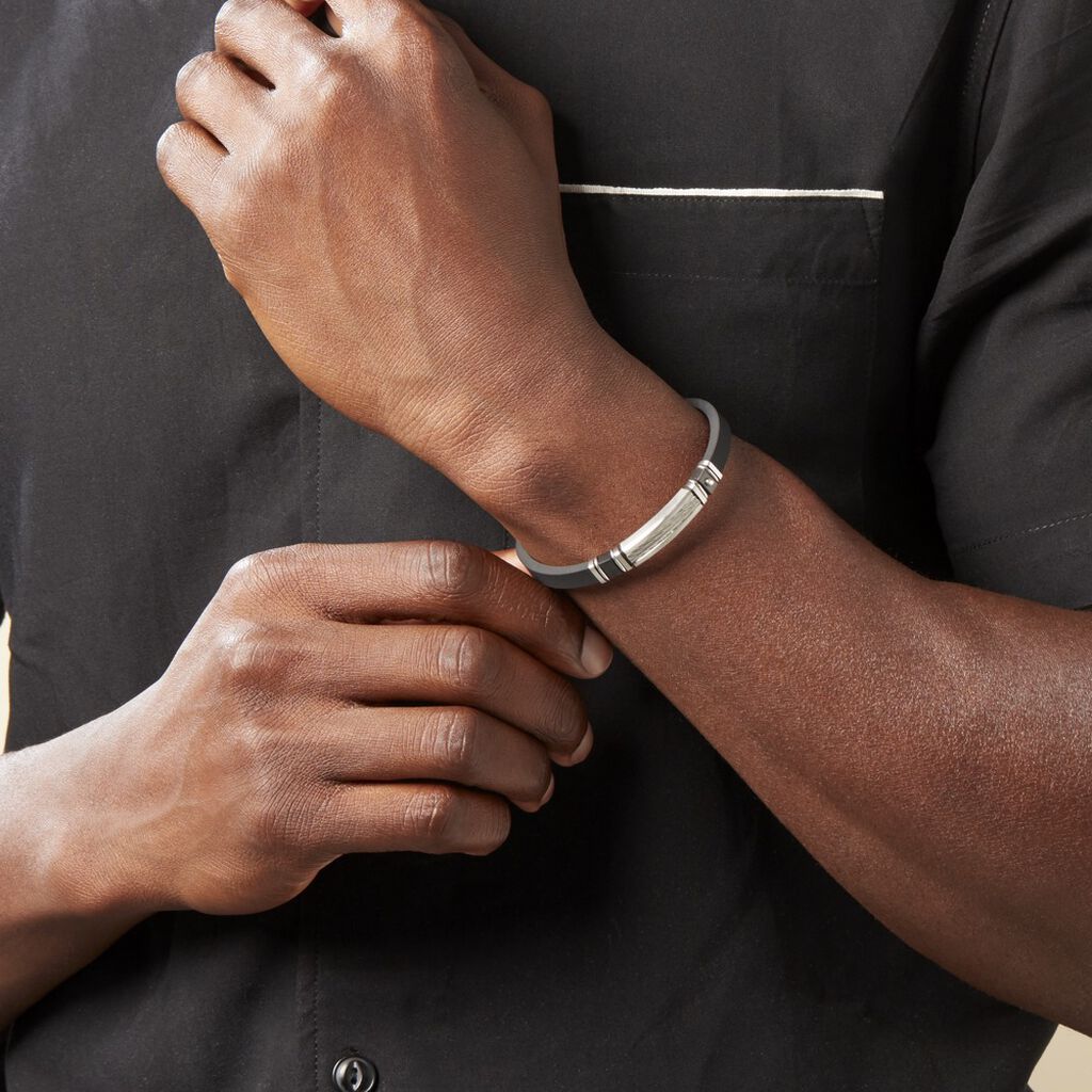 Bracelet Eric Acier Blanc Pierre De Synthese