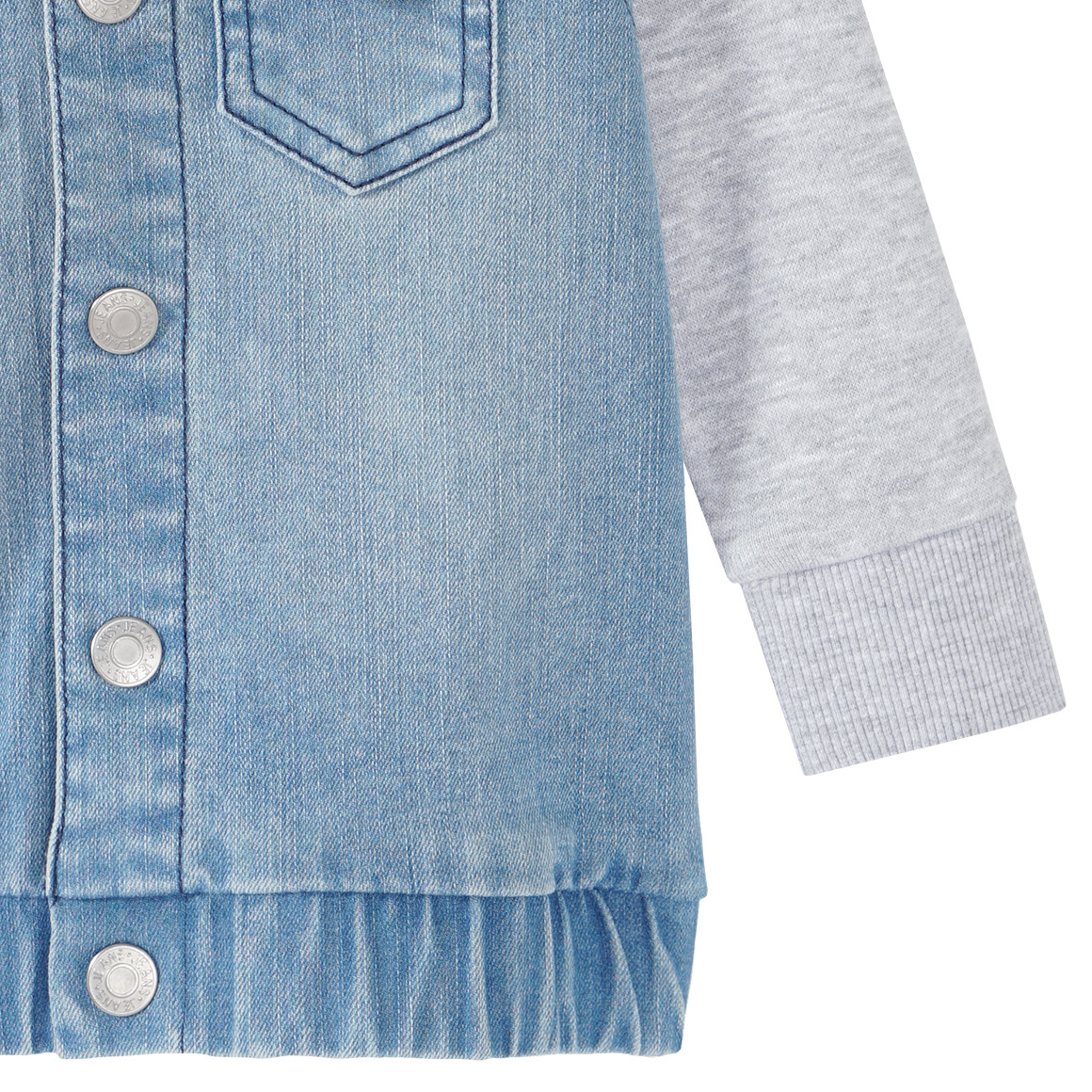 Topomini Baby Jeansjacke mit Sweat-Einsätzen blau / hellgrau