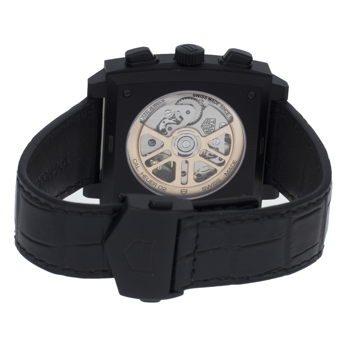 Montre d'occasion TAG Heuer Monaco homme automatique cuir noir