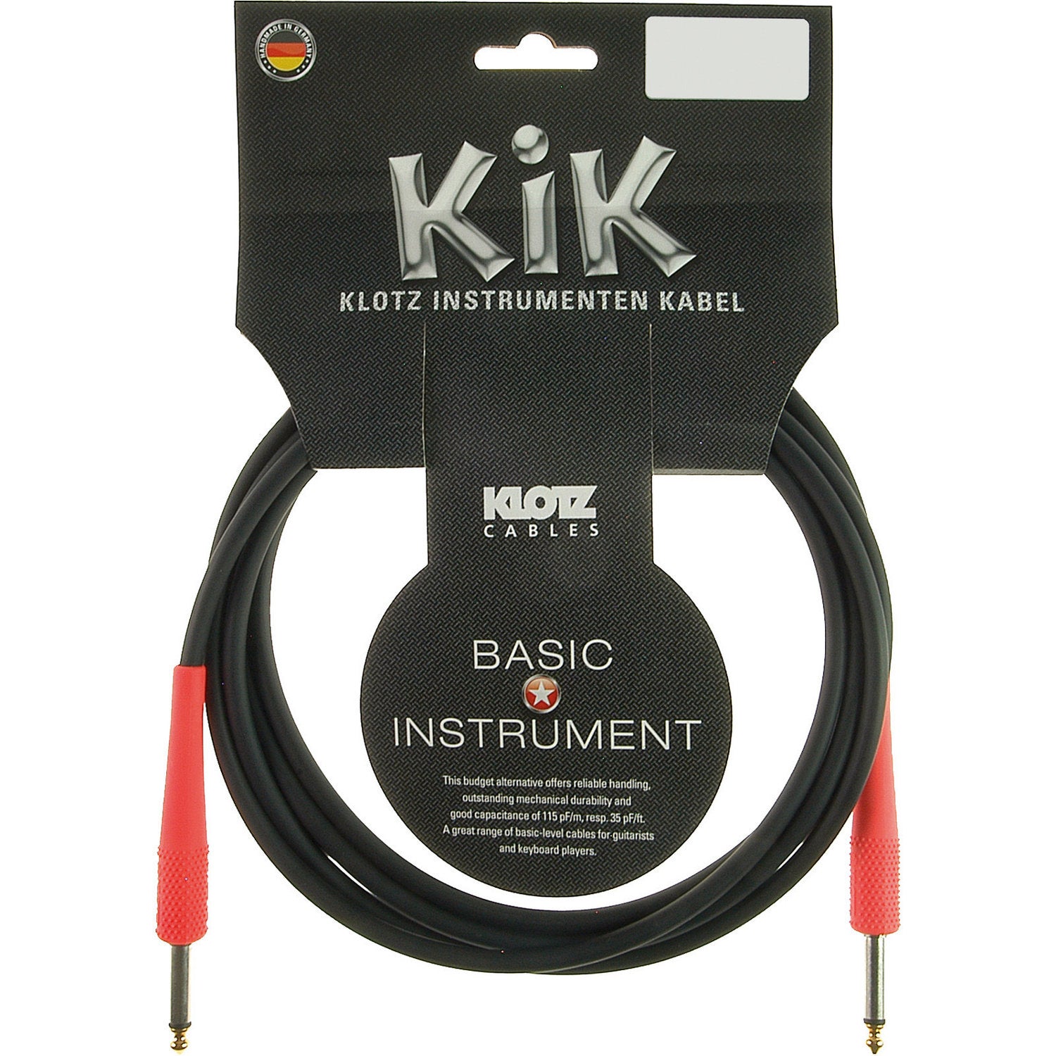 Klotz KIKC3.0PP3 jack 2p - jack 2p 3 meter instrumentenkabel