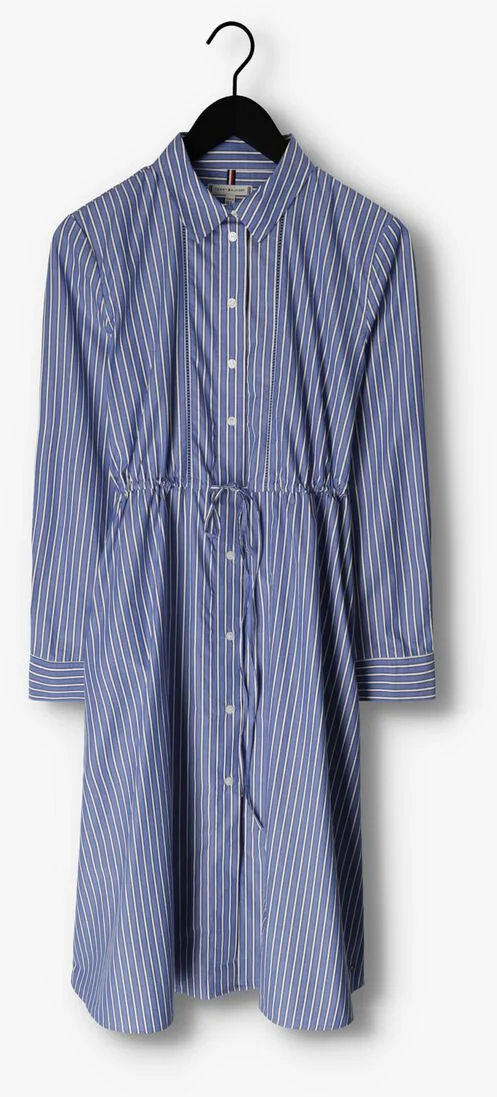 TOMMY HILFIGER blauw/wit gestreepte tommy hilfiger midi jurk org co stripe midi shirt dress