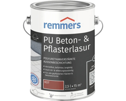 Remmers PU beton- en bestratingsbeits rood 2,5 l