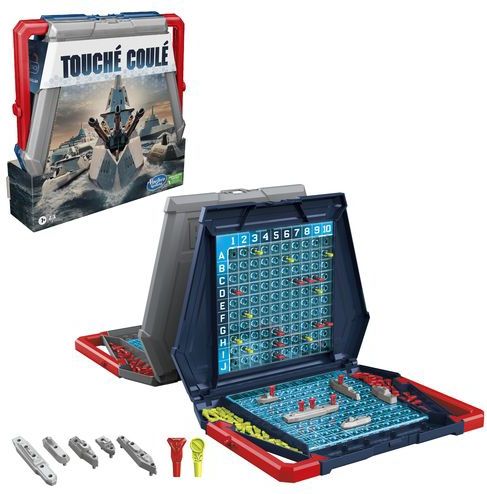 Hasbro Touchdown Zwart Multicolour - Klassiek Zeeslagspel voor Kinderen vanaf 7 jaar - Inclusief 2 Draagbare Gevechtskoffers