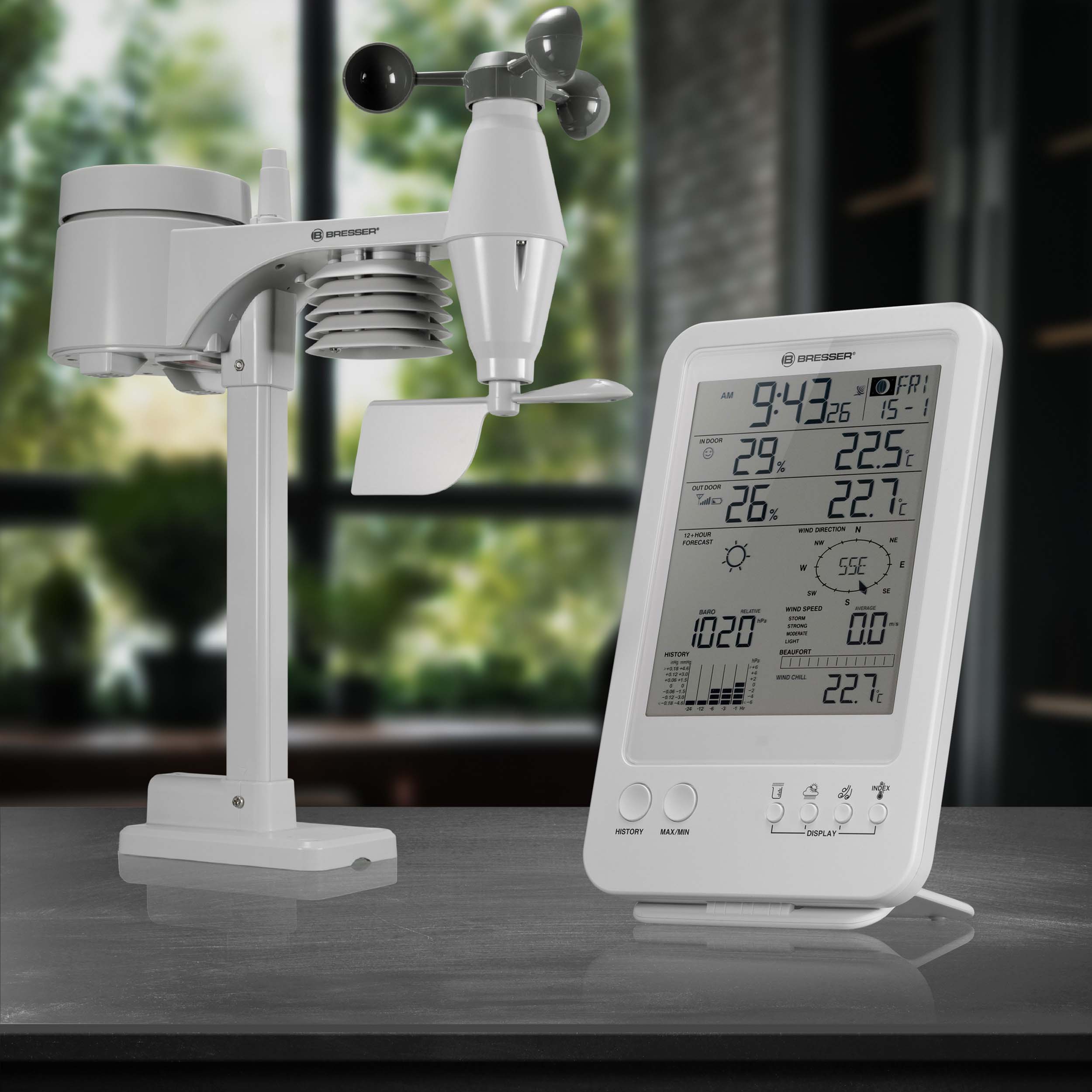 BRESSER 5-in-1-Wetterstation weiß
