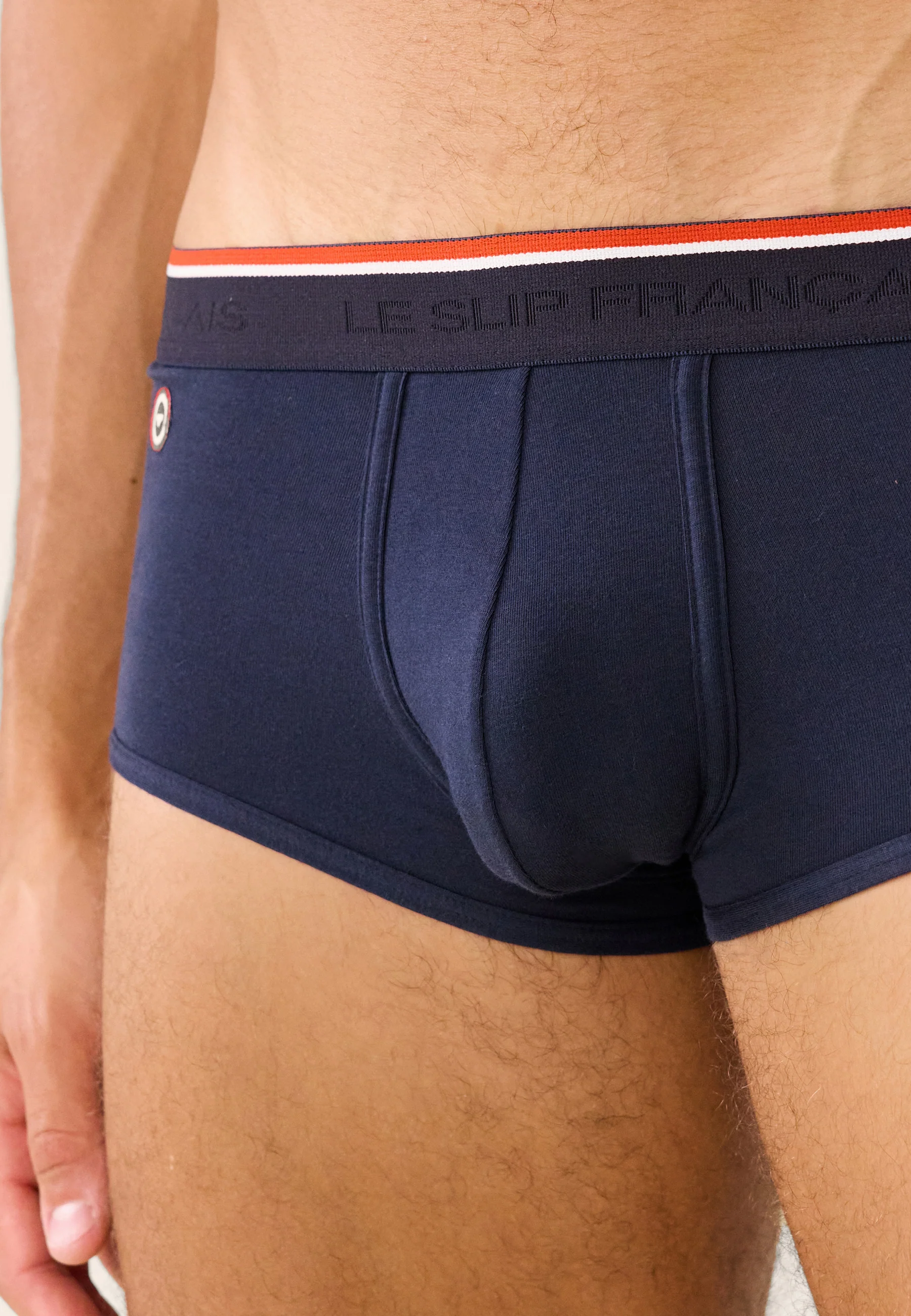 Boxer échancré en coton-Pedro Bleu Marine