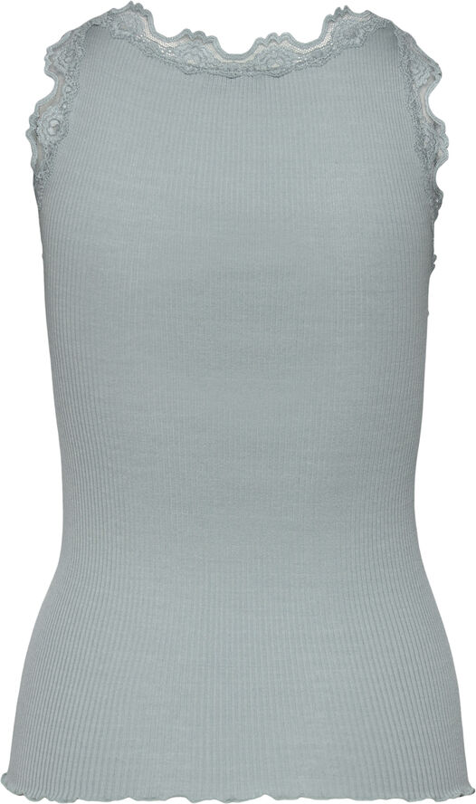 Rosemunde Silk top w/ lace Lyseblå