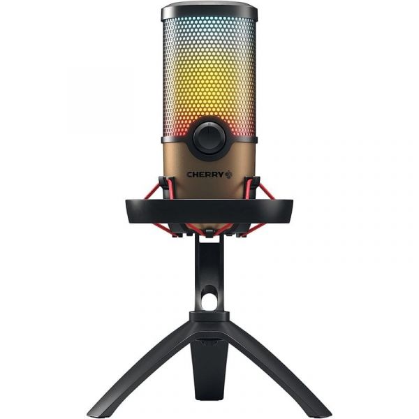 Cherry UM 9.0 PRO RGB Microfone USB de Mesa para Streaming Preto