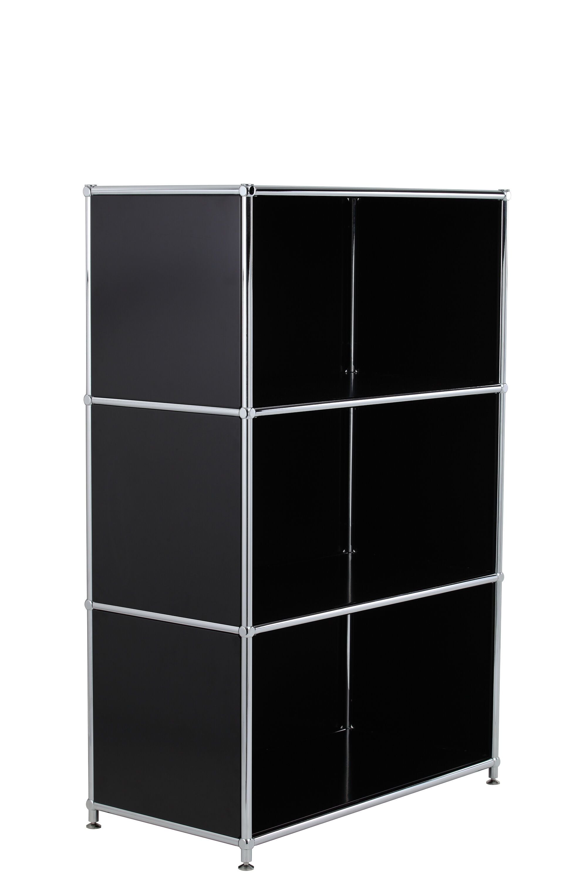FLEXCUBE Highboard - Schwarz / B: 77.0 cm x T: 40.0 cm x H: 118.0 cm