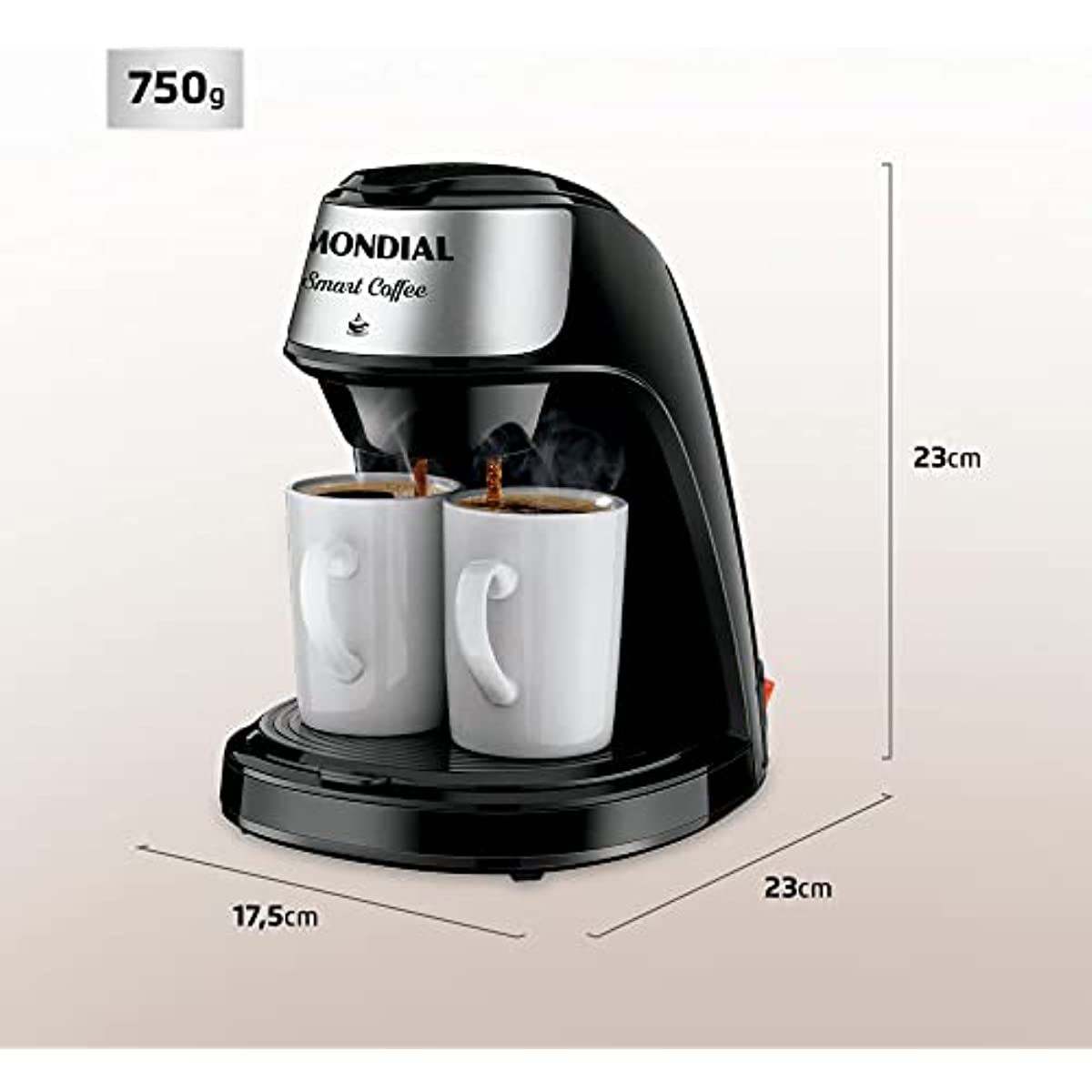 Cafeteira Mondial 2 x&iacute;caras Smart Coffee C-42-2X-BI CAFETEIRA C-42-2X-BI 127V/60HZ 2 X&Iacute;CARAS