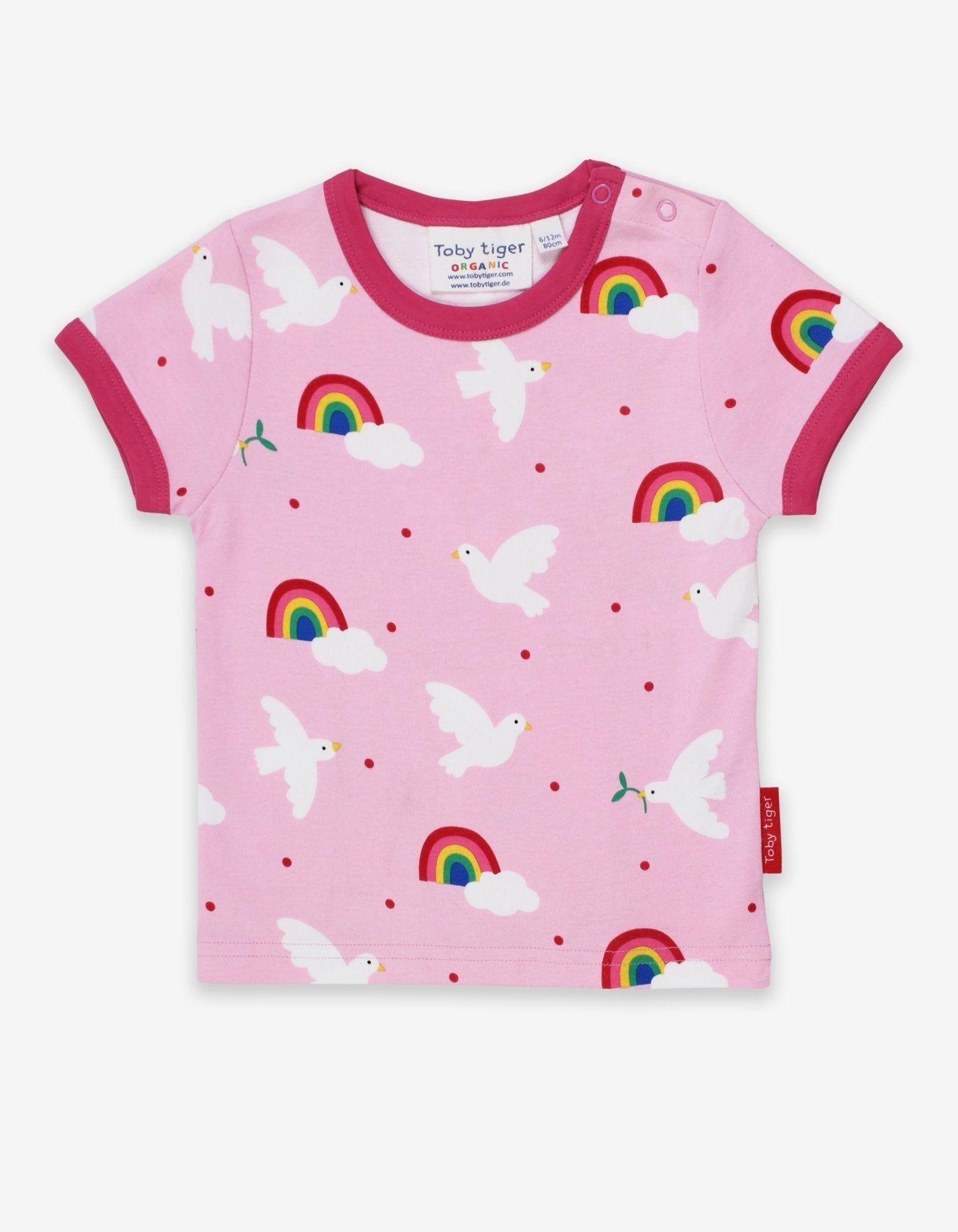 Toby Tiger T-Shirt mit Friedenstaube Print